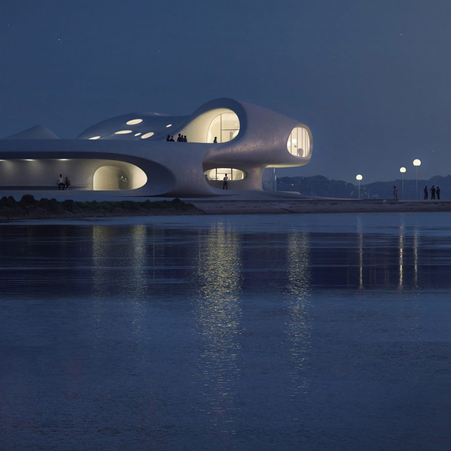 Wormhole Library overlooking the South China Sea in Haikou by MAD architects