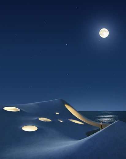 Wormhole Library overlooking the South China Sea in Haikou by MAD architects