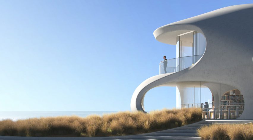 Wormhole Library overlooking the South China Sea in Haikou by MAD architects