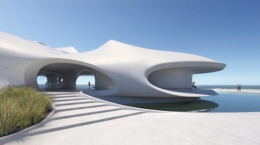 Wormhole Library overlooking the South China Sea in Haikou by MAD architects