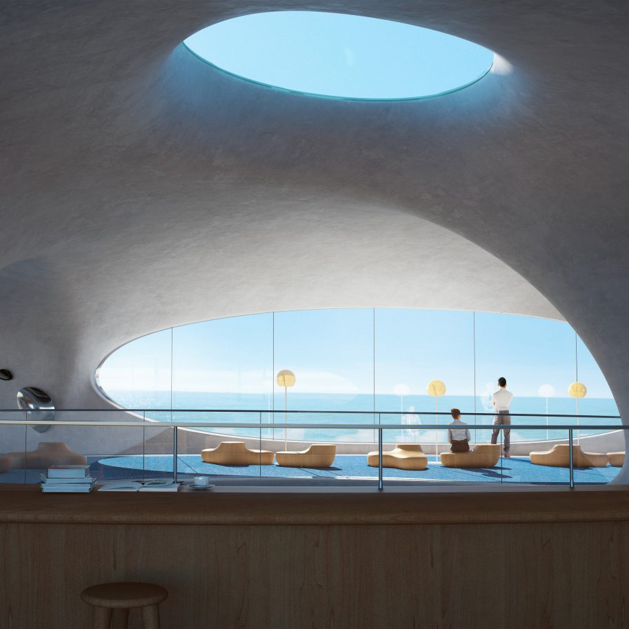 Wormhole Library overlooking the South China Sea in Haikou by MAD architects