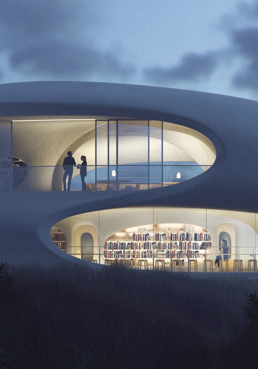 Wormhole Library overlooking the South China Sea in Haikou by MAD architects