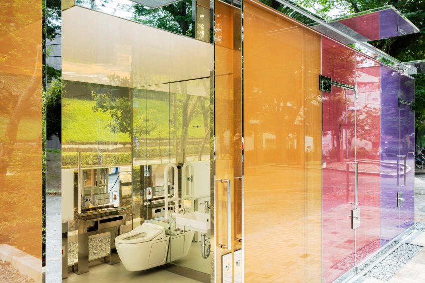 Public toilets in Tokyo's Yoyogi Fukamachi Mini Park and the Haru-No-Ogawa Community Park by Shigeru Ban for the Tokyo Toilet project