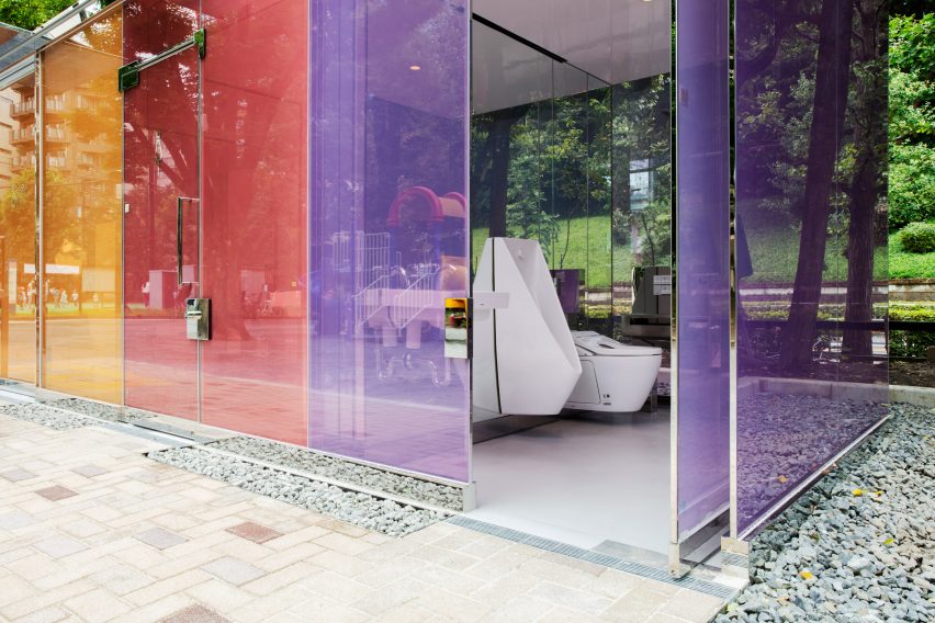 Public toilets in Tokyo's Yoyogi Fukamachi Mini Park and the Haru-No-Ogawa Community Park by Shigeru Ban for the Tokyo Toilet project