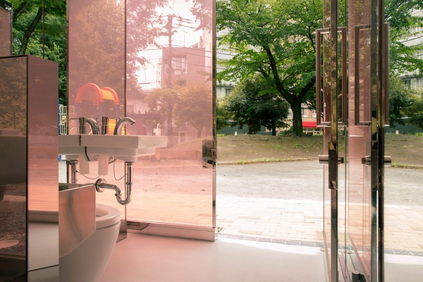 Public toilets in Tokyo's Yoyogi Fukamachi Mini Park and the Haru-No-Ogawa Community Park by Shigeru Ban for the Tokyo Toilet project