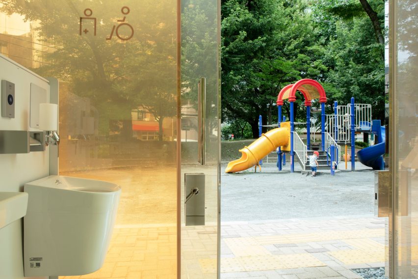 Public toilets in Tokyo's Yoyogi Fukamachi Mini Park and the Haru-No-Ogawa Community Park by Shigeru Ban for the Tokyo Toilet project