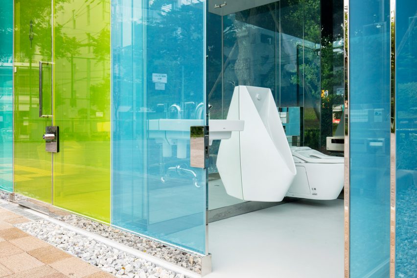 Public toilets in Tokyo's Yoyogi Fukamachi Mini Park and the Haru-No-Ogawa Community Park by Shigeru Ban for the Tokyo Toilet project