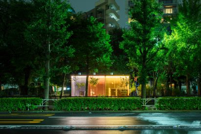Public toilets in Tokyo's Yoyogi Fukamachi Mini Park and the Haru-No-Ogawa Community Park by Shigeru Ban for the Tokyo Toilet project
