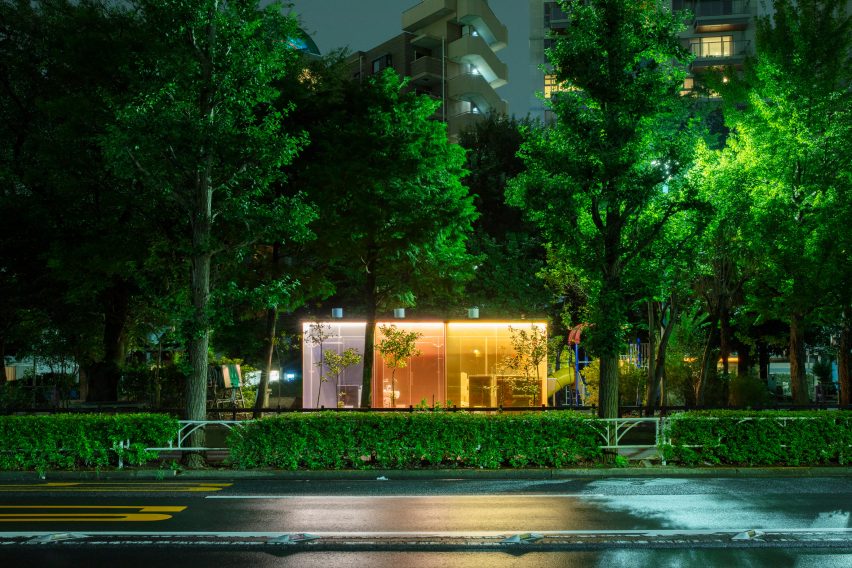 Public toilets in Tokyo's Yoyogi Fukamachi Mini Park and the Haru-No-Ogawa Community Park by Shigeru Ban for the Tokyo Toilet project