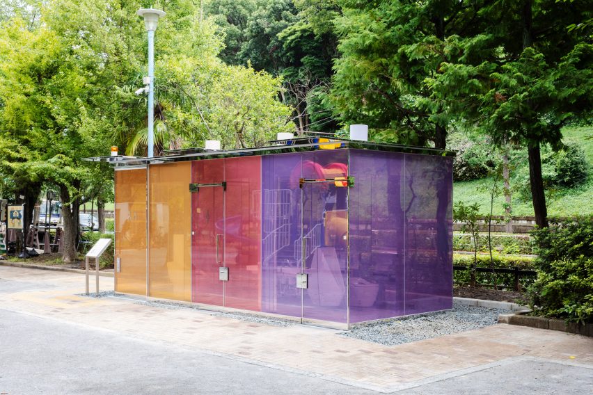 Public toilets in Tokyo's Yoyogi Fukamachi Mini Park and the Haru-No-Ogawa Community Park by Shigeru Ban for the Tokyo Toilet project