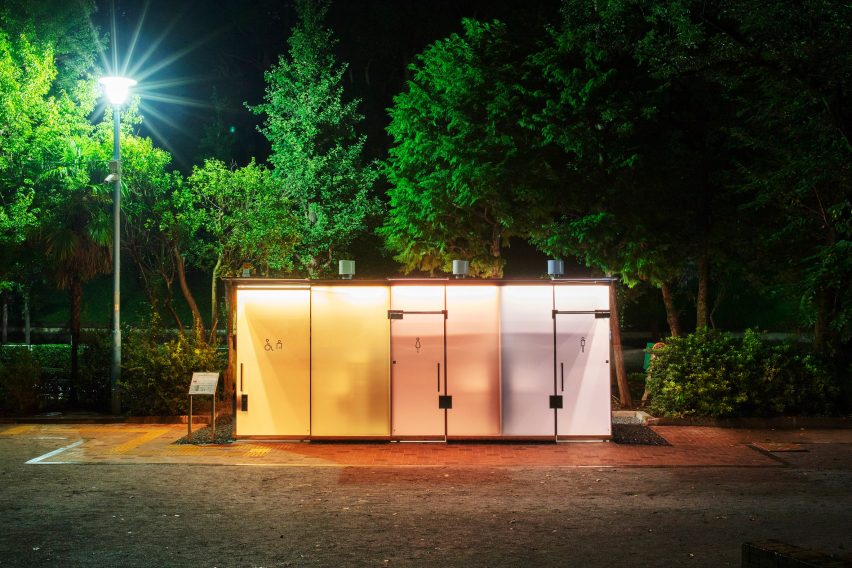 Public toilets in Tokyo's Yoyogi Fukamachi Mini Park and the Haru-No-Ogawa Community Park by Shigeru Ban for the Tokyo Toilet project