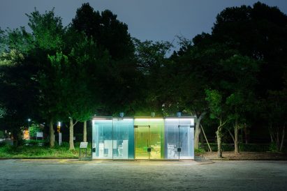 Public toilets in Tokyo's Yoyogi Fukamachi Mini Park and the Haru-No-Ogawa Community Park by Shigeru Ban for the Tokyo Toilet project