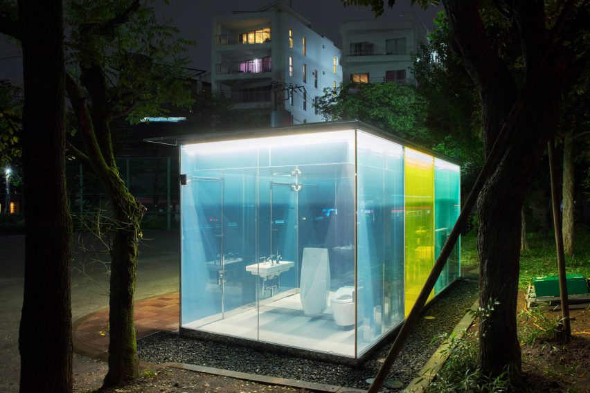 Public toilets in Tokyo's Yoyogi Fukamachi Mini Park and the Haru-No-Ogawa Community Park by Shigeru Ban for the Tokyo Toilet project