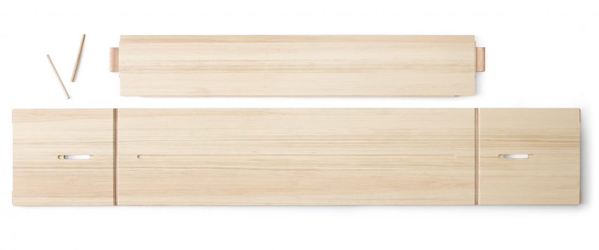 Cecilie Manz's flat-pack Plint table for Takt is made up of two parts