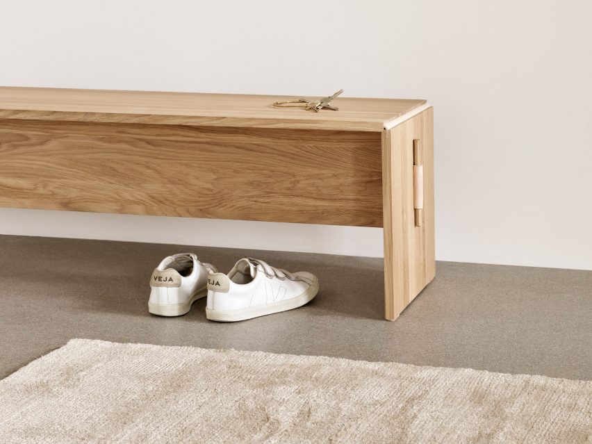 Cecilie Manz's flat-pack Plint table for Takt is made up of two parts