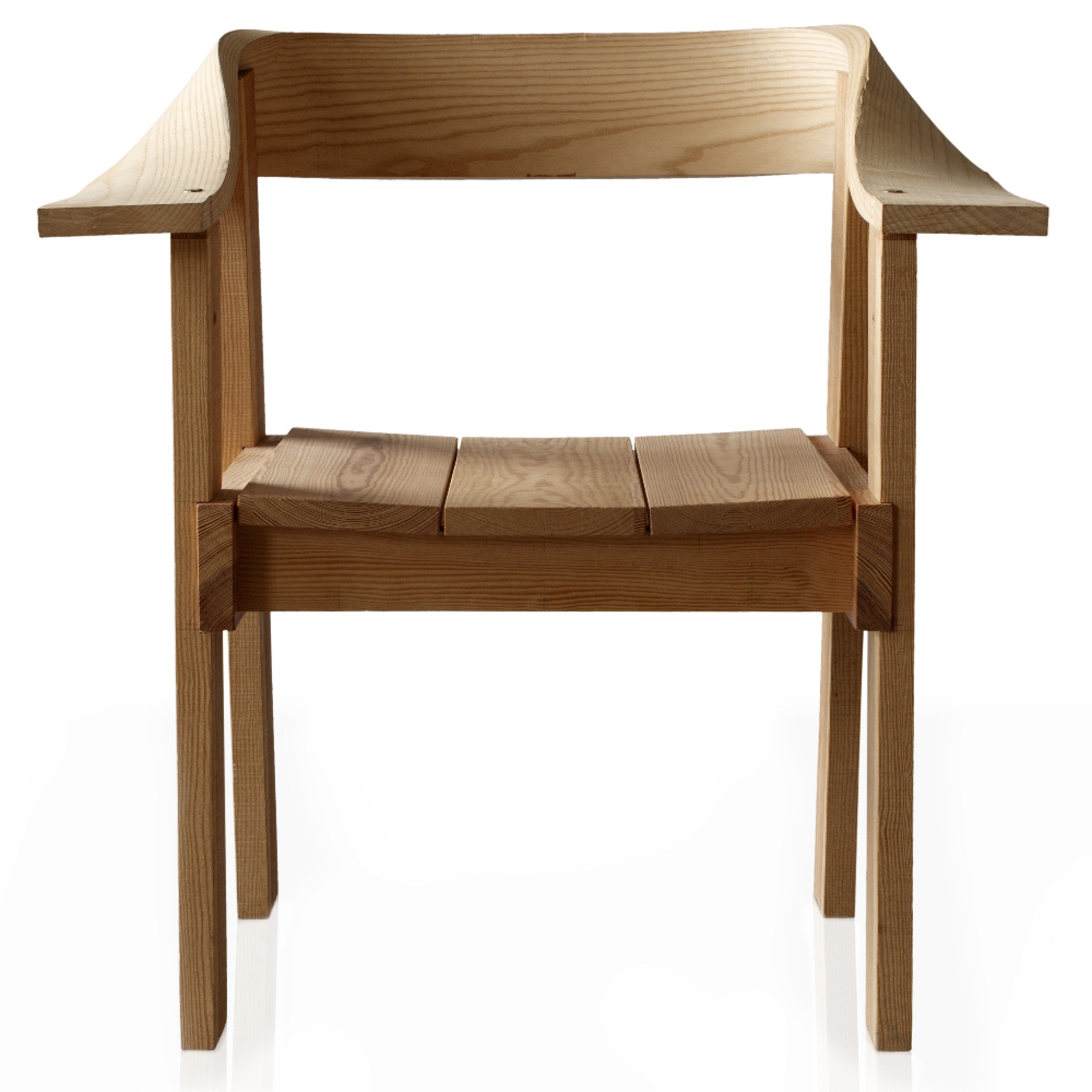 The backrest curves at a complicated angle – one that would seem impossible to achieve with a wooden plank.
