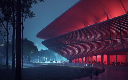 Xi'an International Football Centre stadium proposal by Zaha Hadid Architects in China