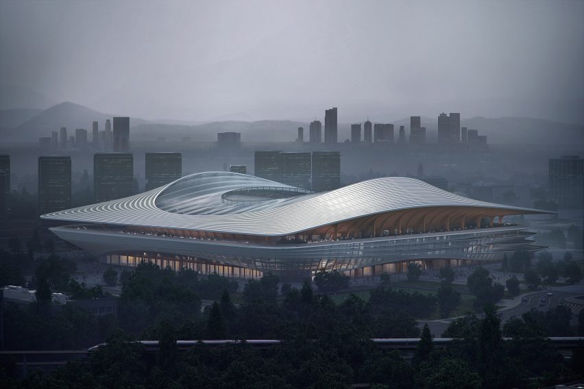 Xi'an International Football Centre stadium proposal by Zaha Hadid Architects in China