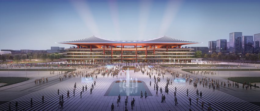 Xi'an International Football Centre stadium proposal by Zaha Hadid Architects in China
