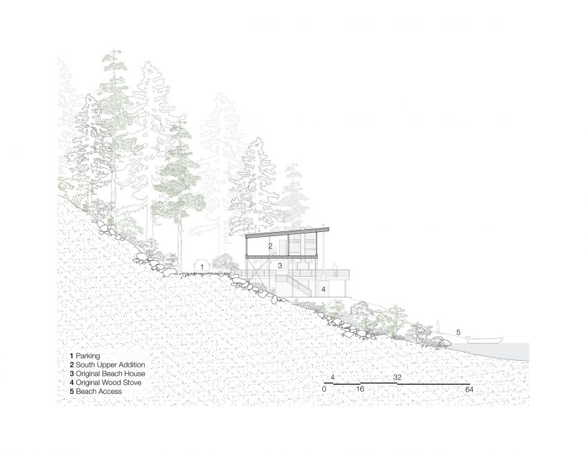 Section of Aldo Beach House by Wittman Estes