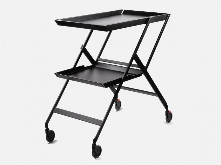Plico folding trolley and desk by Richard Sapper, reissued by Alessi