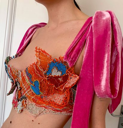 Electrical wire bralette from the Romanian Camouflage graduate collection