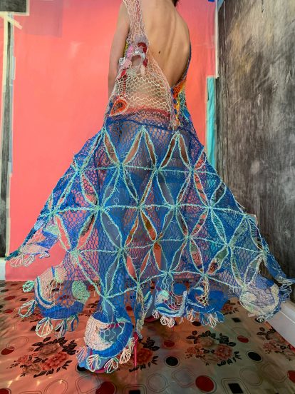 A-line dress from Alexandra Sipa's CSM graduate collection Romanian Camouflage