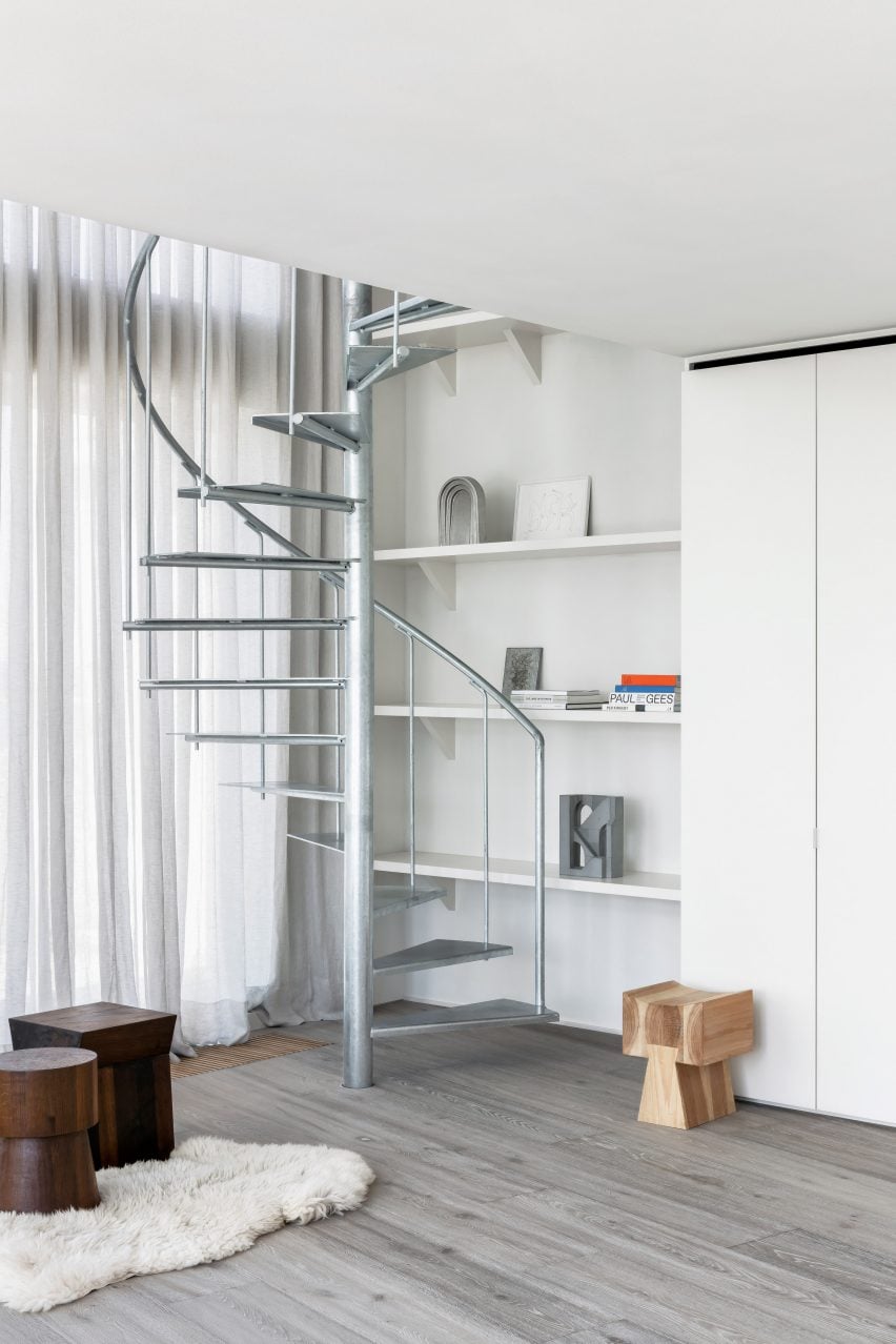 Belgian apartment includes spiral staircase