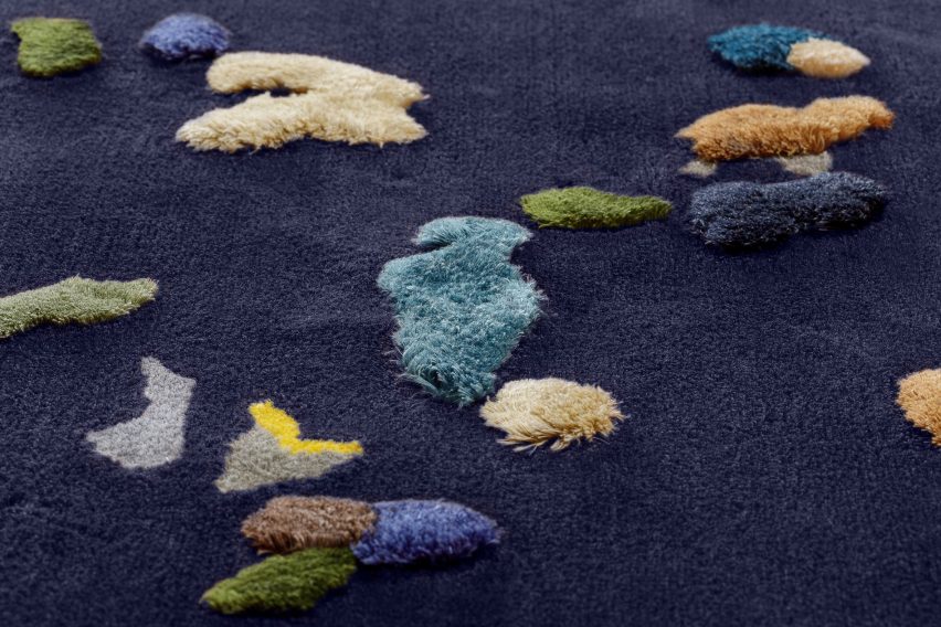 Blue Chaos rug by Audrone Drungilaite