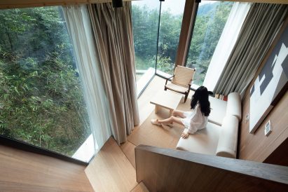 Interior of hotel cabins designed by Wiki World and Advanced Architecture Lab in China