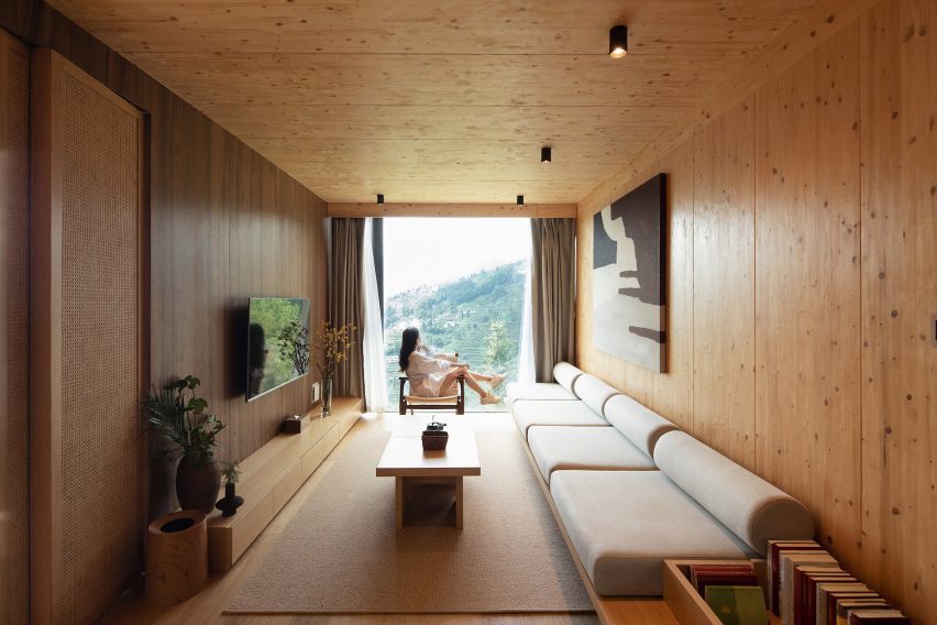 Interior of hotel cabins designed by Wiki World and Advanced Architecture Lab in China
