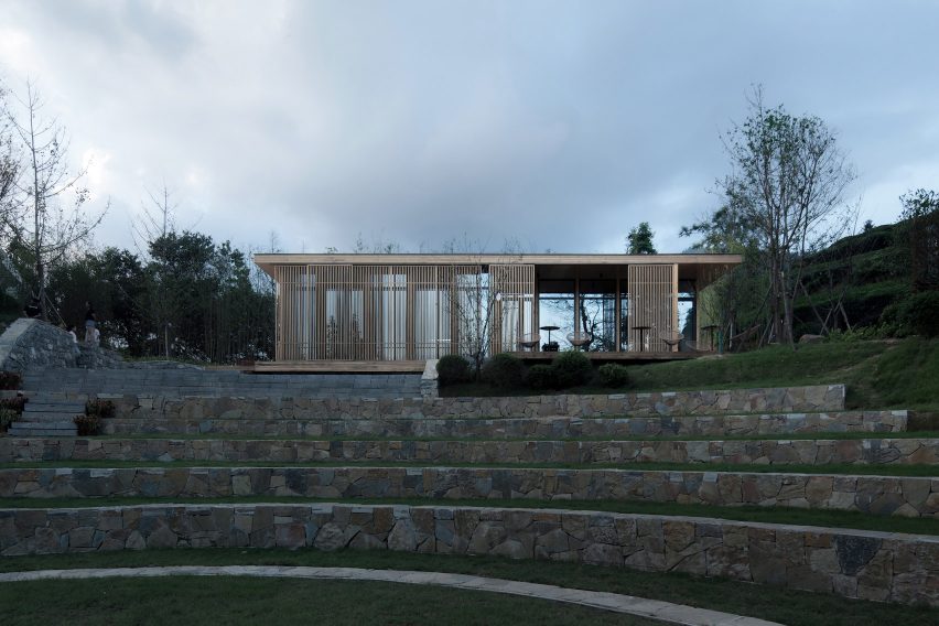 Reception building for Mountain and Cloud Cabins by Wiki World and Advanced Architecture Lab
