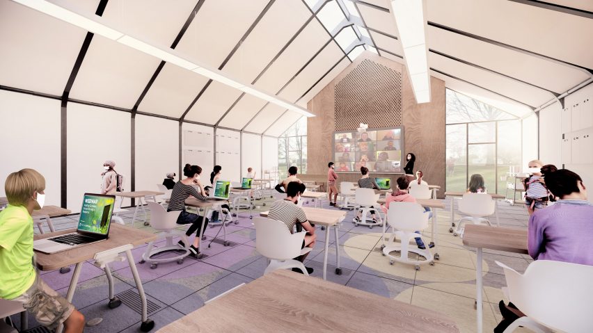 Modular School/House pop-up classrooms for coronavirus by SOM