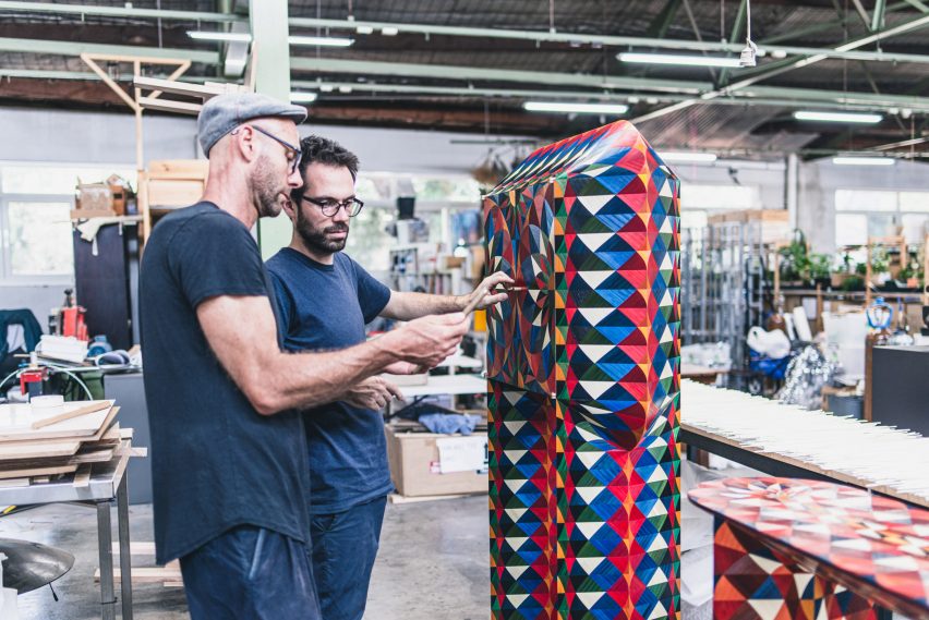 The designers with Talleo tallboy wardrobe
