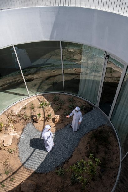 Circular sunken courtyard