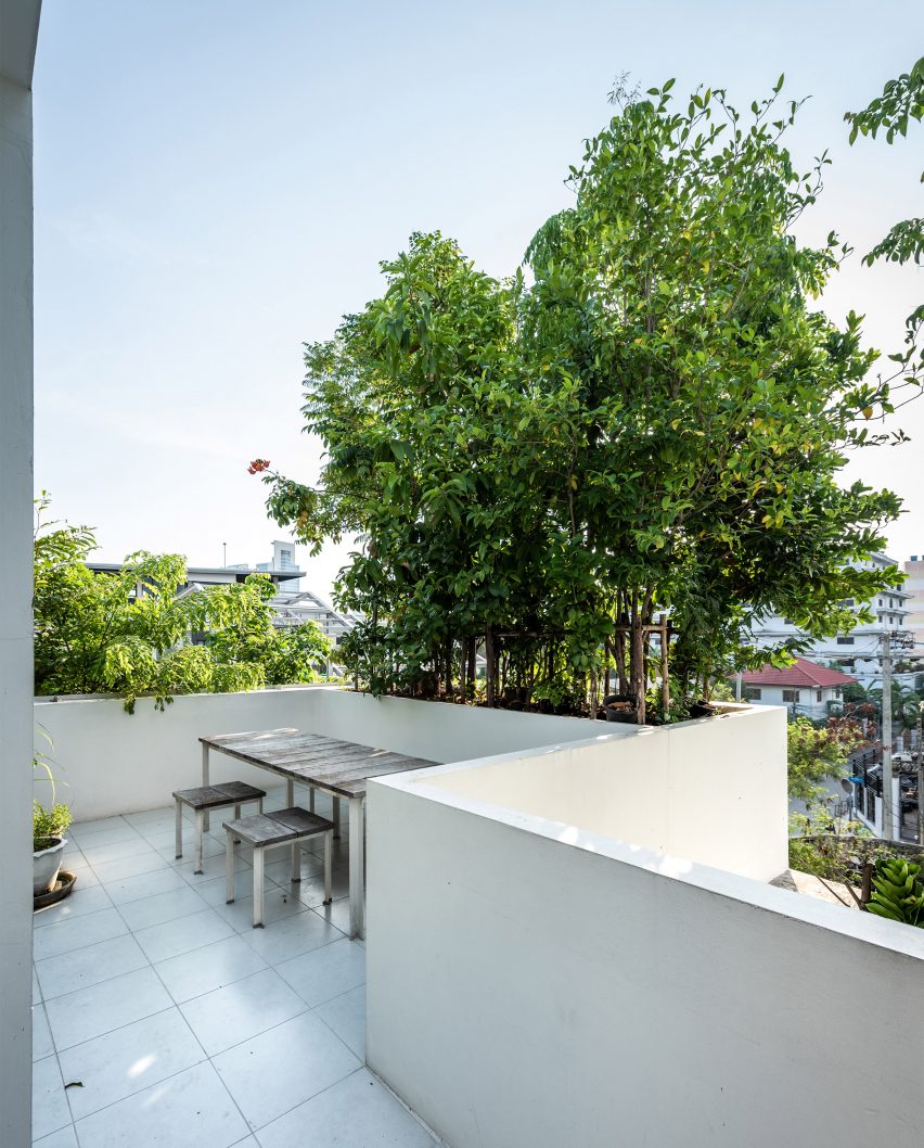 Green roofs of the Forest House in Bangkok