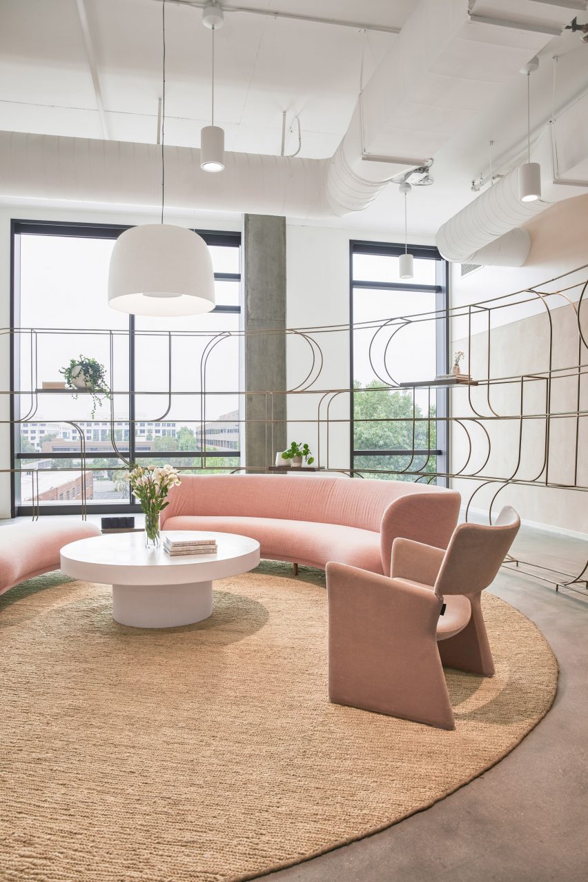 The lobby of Goop's Santa Monica headquarters designed by Rapt Studio