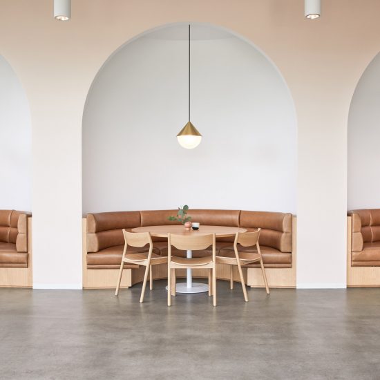 Arched seating niches feature in Goop headquarters designed by Rapt Studio