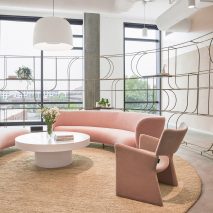 The lobby of Goop's Santa Monica headquarters designed by Rapt Studio