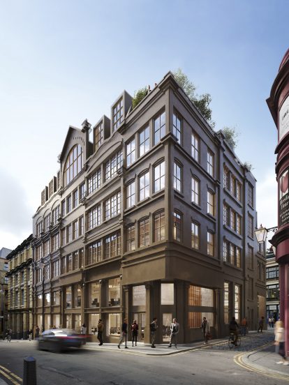 Greville Street facade of office block by Groupwork