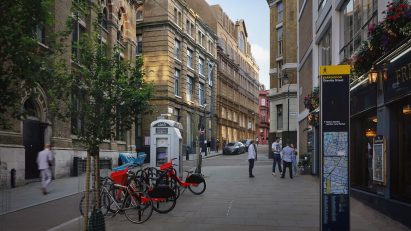 Greville Street facade of office block by Groupwork
