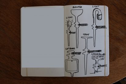 Heatherwick Studio designed the desk system to hold lights, plants and cables as part of the Connected project the Design Museum