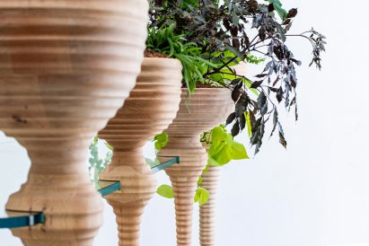 Heatherwick Studio design Stem desk system for Connected installation at Design Museum as part of London Design Festival