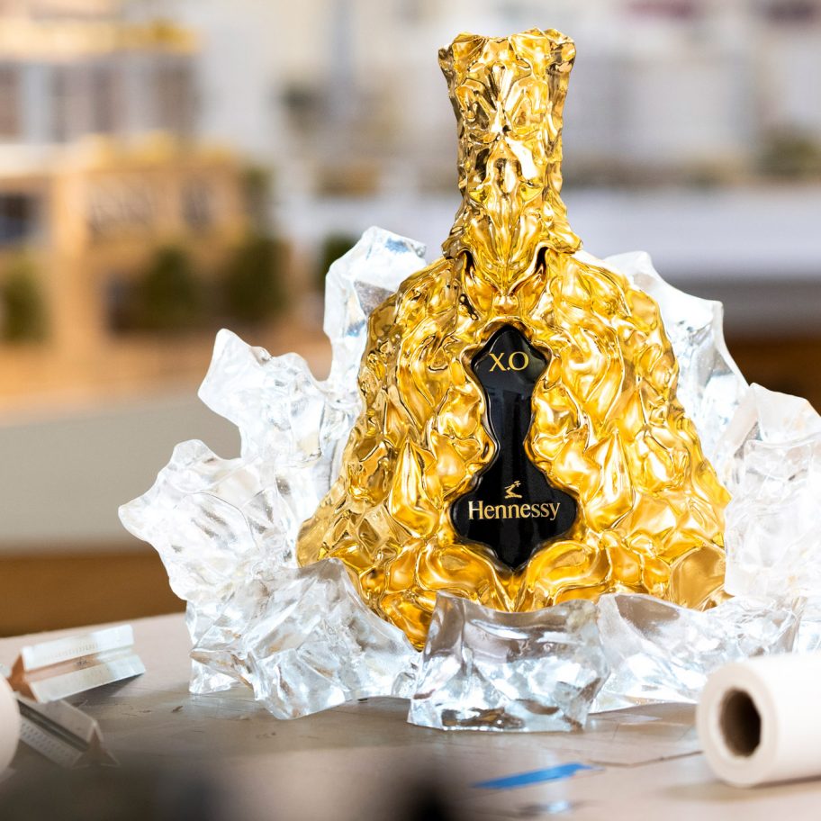 150th anniversary Hennessy XO cognac bottle by Frank Gehry