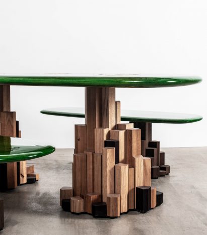 Ini Archibong designs rock-like Kadamba Gate furniture with its own drainage system