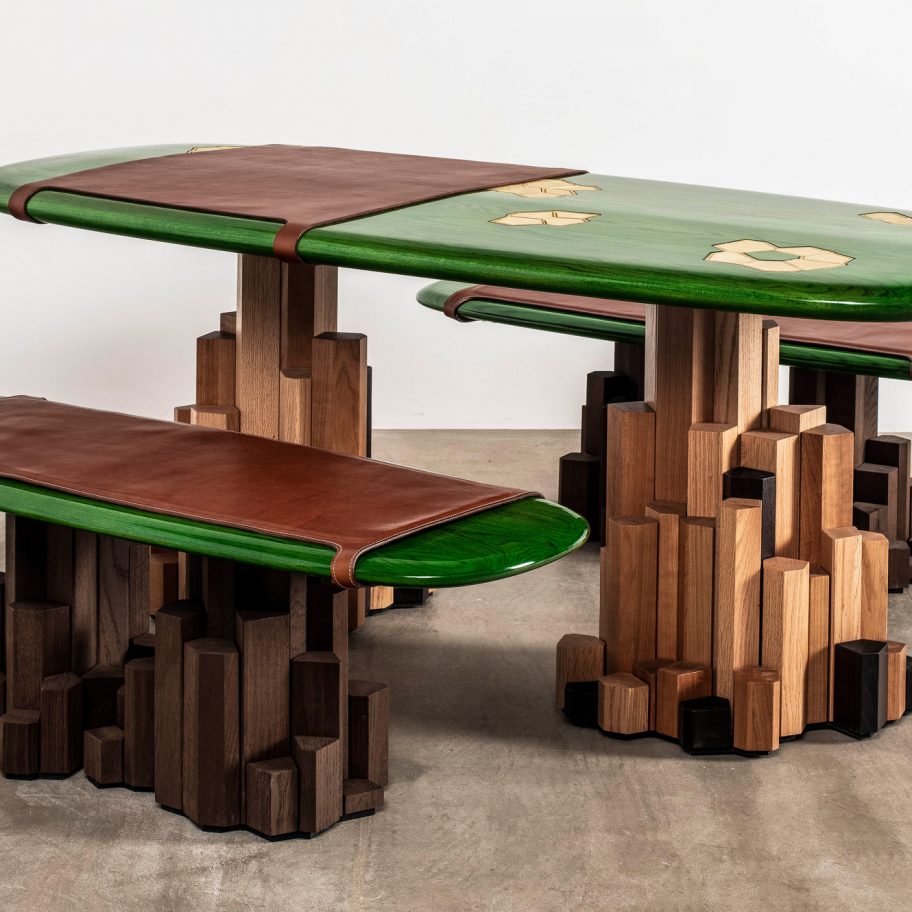 Ini Archibong designs rock-like Kadamba Gate furniture with its own drainage system