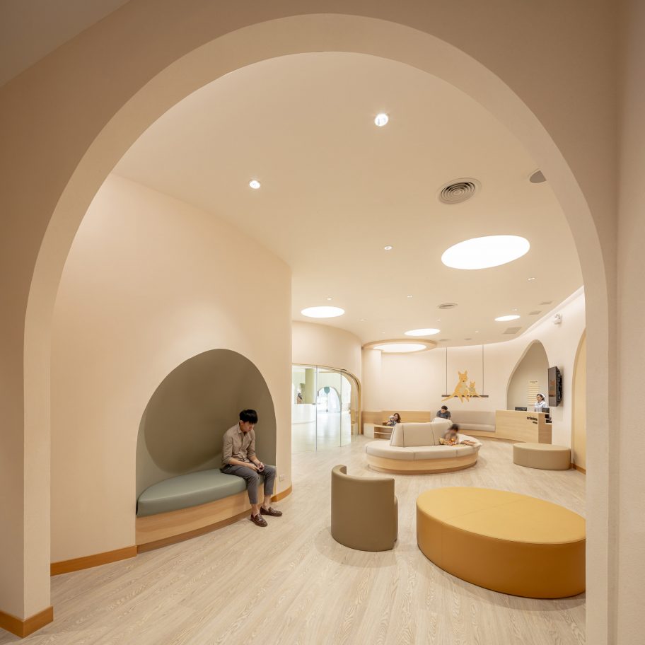 Arched doorways in children's hospital by Integrated Field