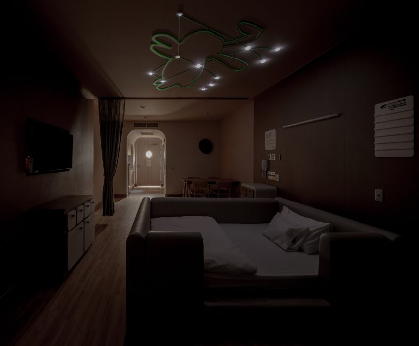 Night lights in children's hospital with interior design by Integrated Field