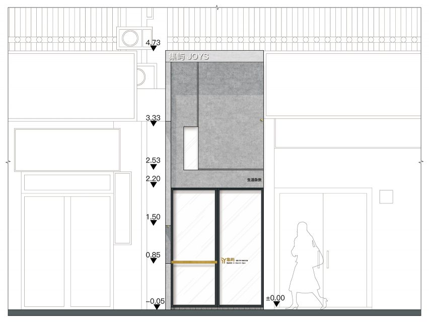 Plans for Joys micro cafe in Shenzhen by Onexn Architects
