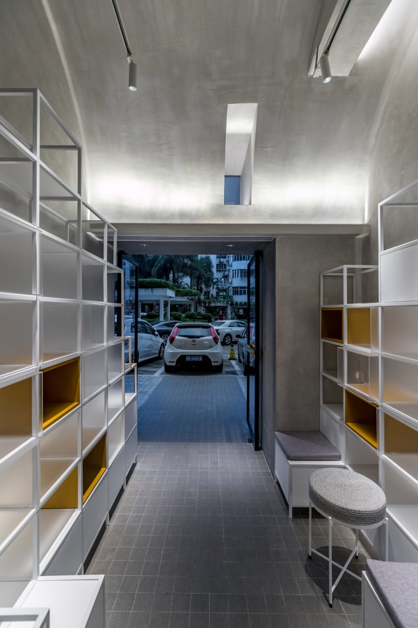 Interior of microcafe joys by Onexn in narrow gap in Shenzhen